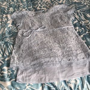 Short Sleeve Lace Maternity Top
